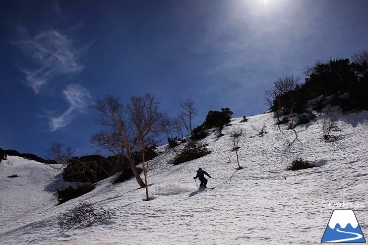 大雪山旭岳ロープウェイスキー場 残雪の北海道最高峰に今季最後のシュプールを…。